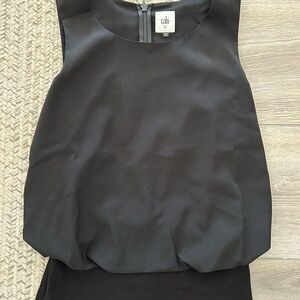 CAbi Classic Black Sleeveless Blouse